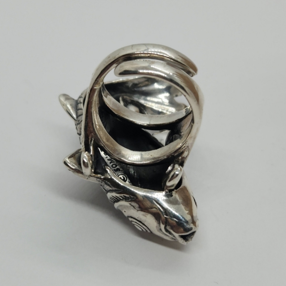 ⬇️FINAL $ DROP 925 sterling silver fish / koi ring - Picture 4 of 4